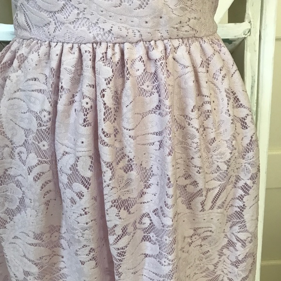Light Pink Lace Dress with Wrap Back - Picture 4 of 6
